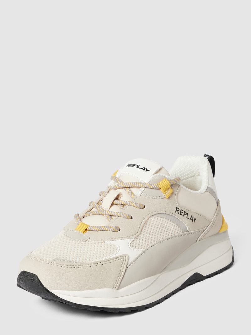 Sneaker mit Schnürverschluss in beige