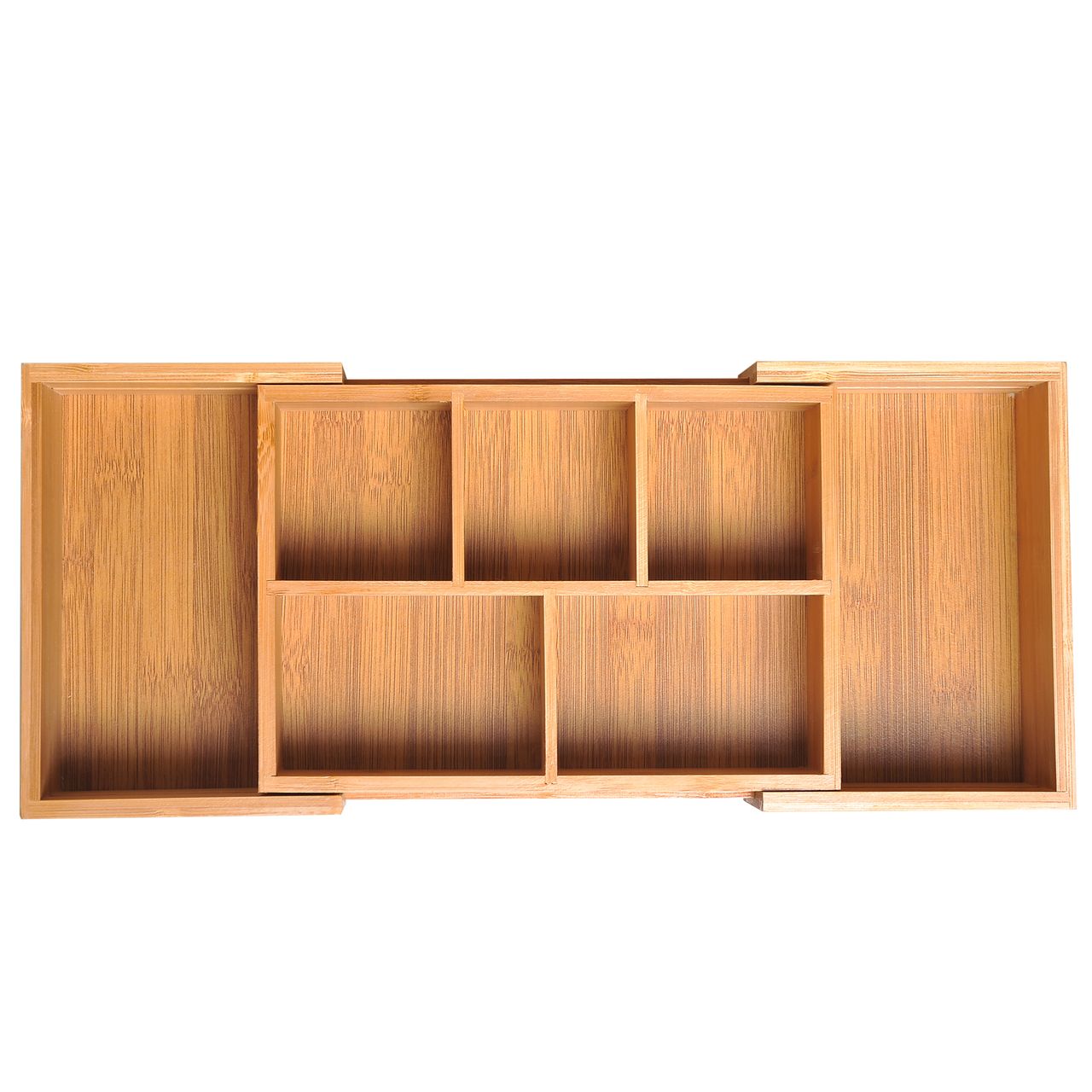 HOMCOM Aufbewahrungsbox Ordnungsbox Schubladen Organizer ausziehbar Bambus Natur L24,6 x B17,6 x H7 cm