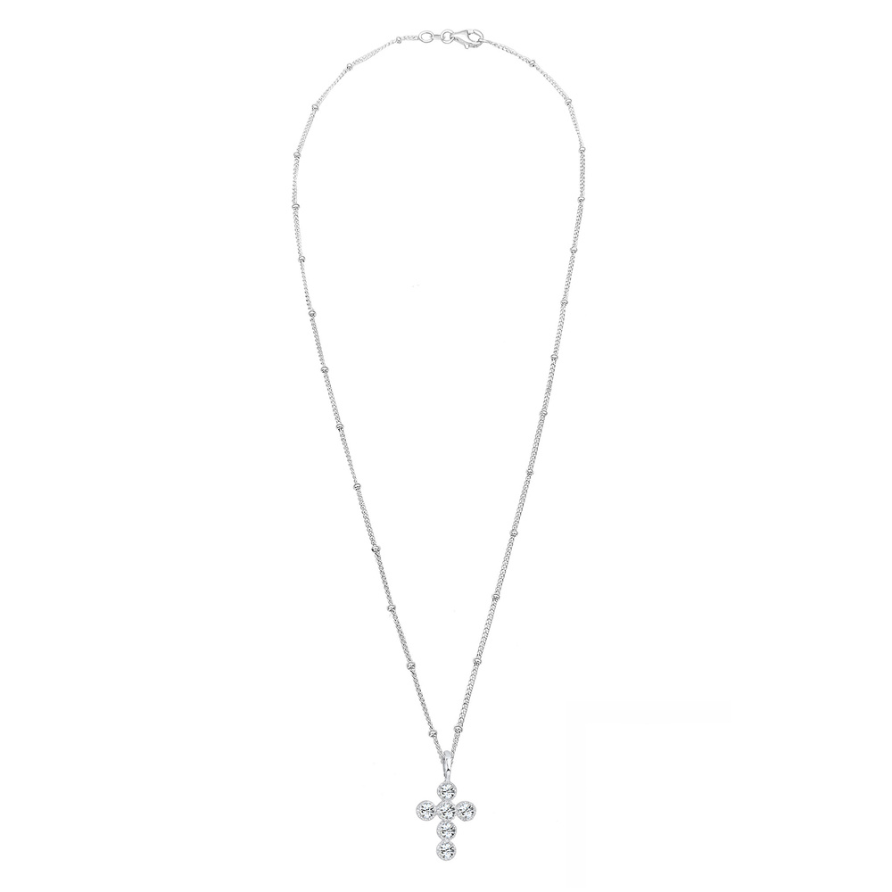 Elli Elli Collier Kreuz Kugelkette Kristalle 925 Silber collier