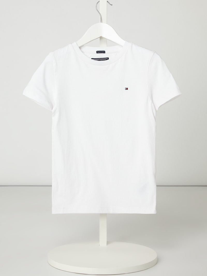 T-Shirt aus Organic Cotton mit Logo-Details in weiß