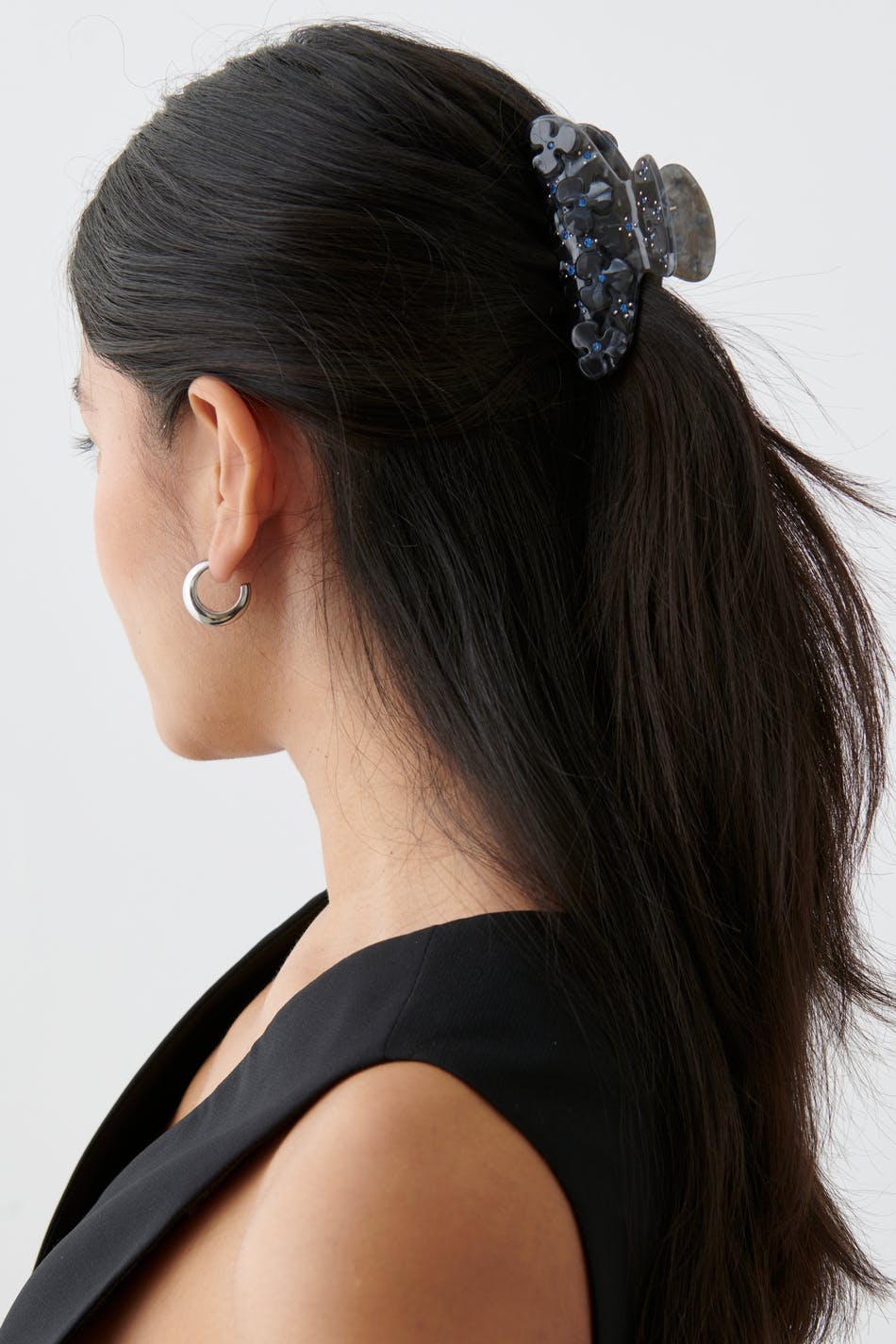 Diamond flower hair clip