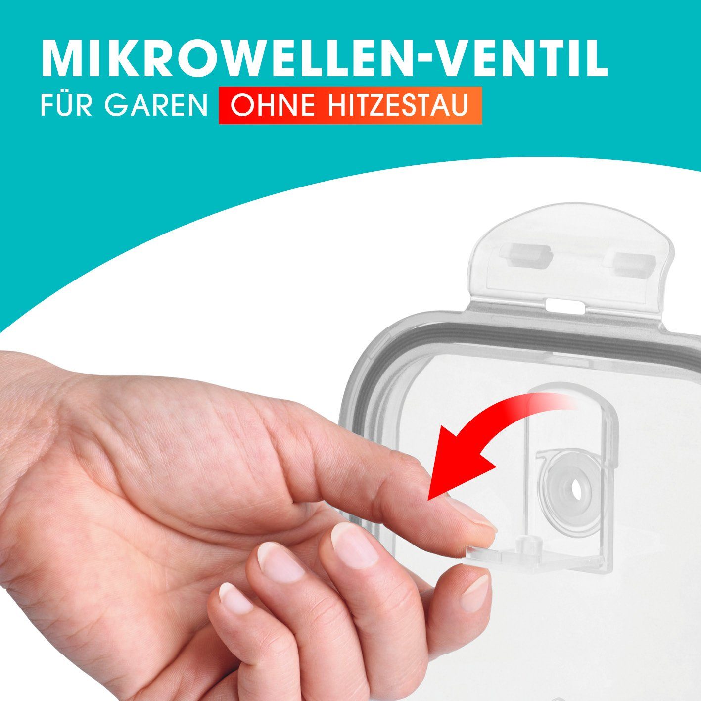 GOURMETmaxx Frischhaltedose Glas Klick-it mit Mikrowellen-Ventil 6-teilig grau, (6-tlg)