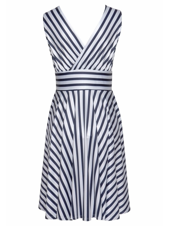 LASCANA Sommerkleid in marine-weiß-gestreift günstig kaufen