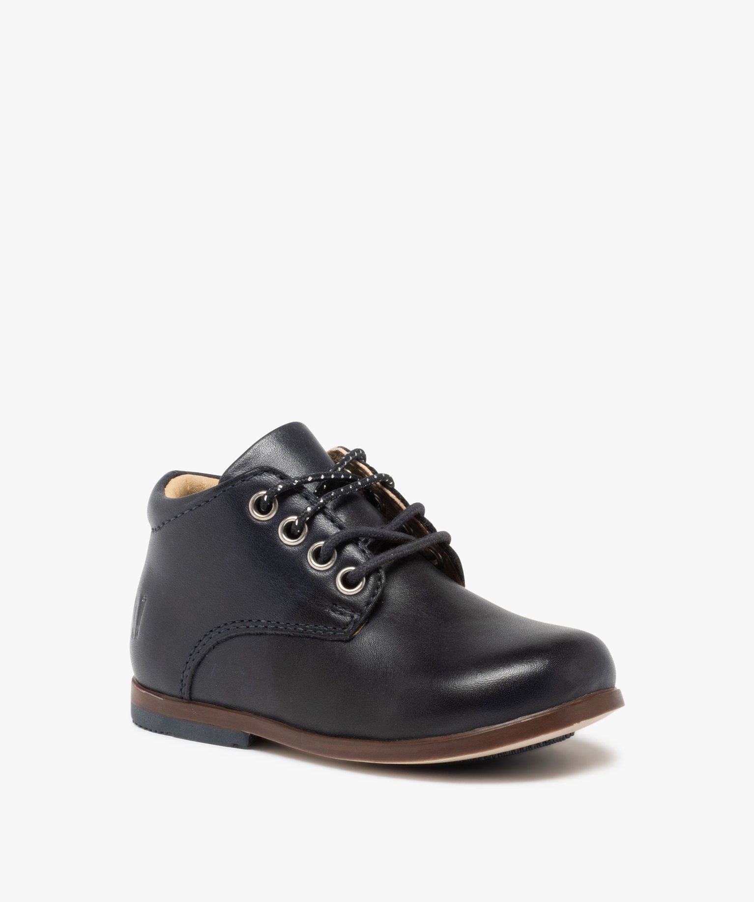 Chaussures premiers pas bébé fille dessus cuir - NA! marine | GEMO