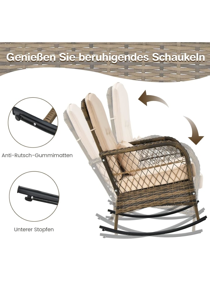 COSTWAY 3 tlg. Gartenmöbel Set in Beige günstig kaufen onesize