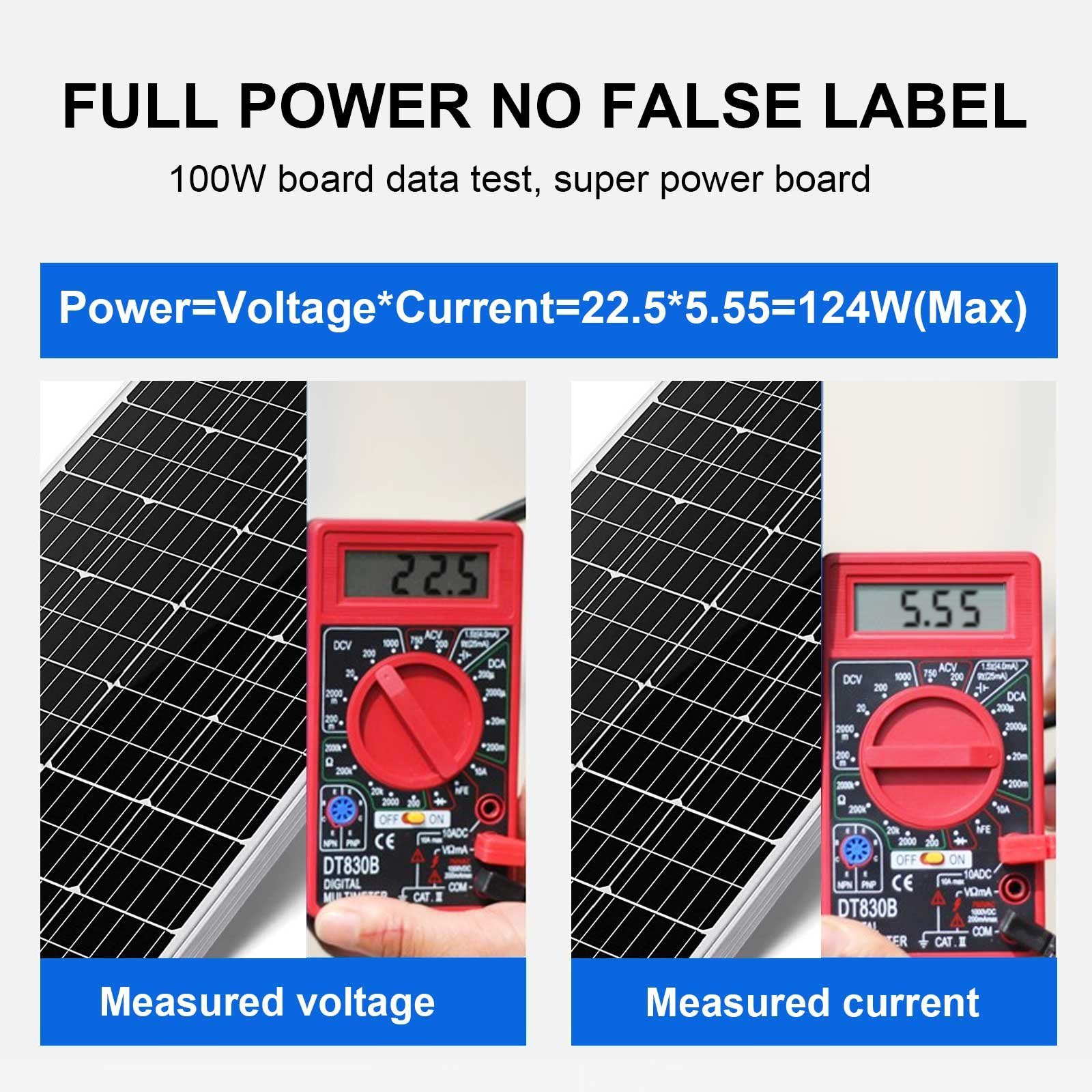 GLIESE Solarmodul 100W 12V Solarpanel Monokristallin Solarmodual, (1-St), fur Wohnmobile