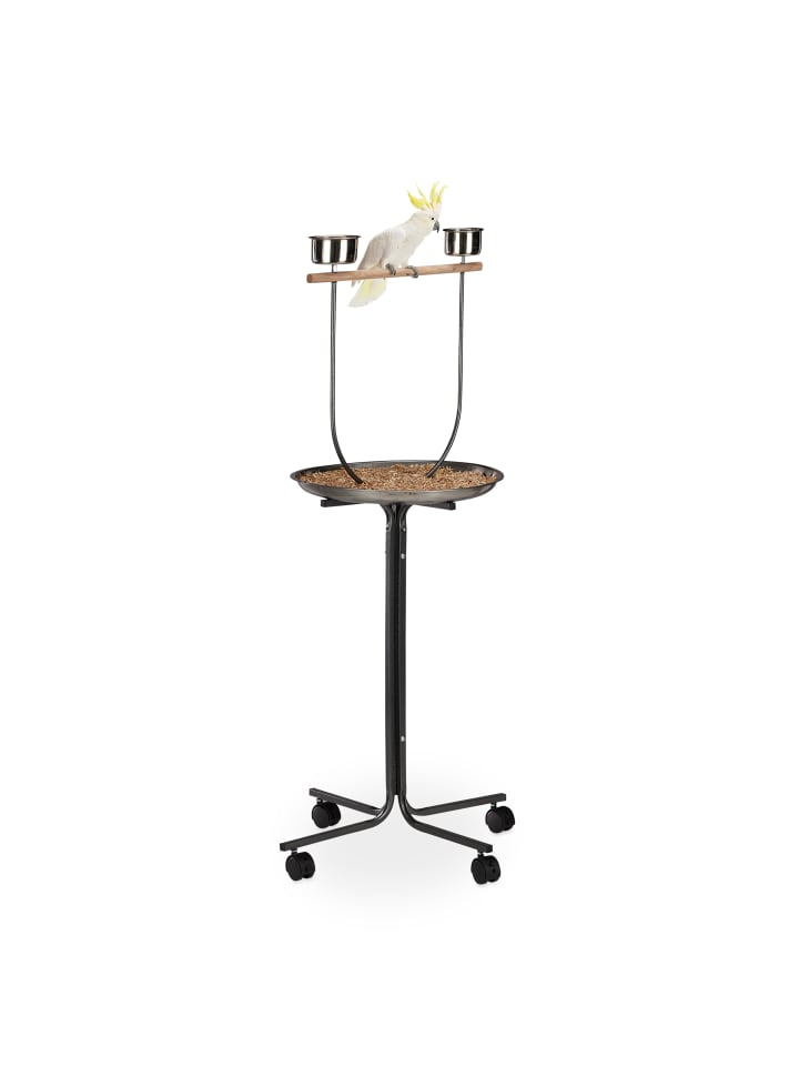 relaxdays Papageien Freisitz in Silber günstig kaufen onesize