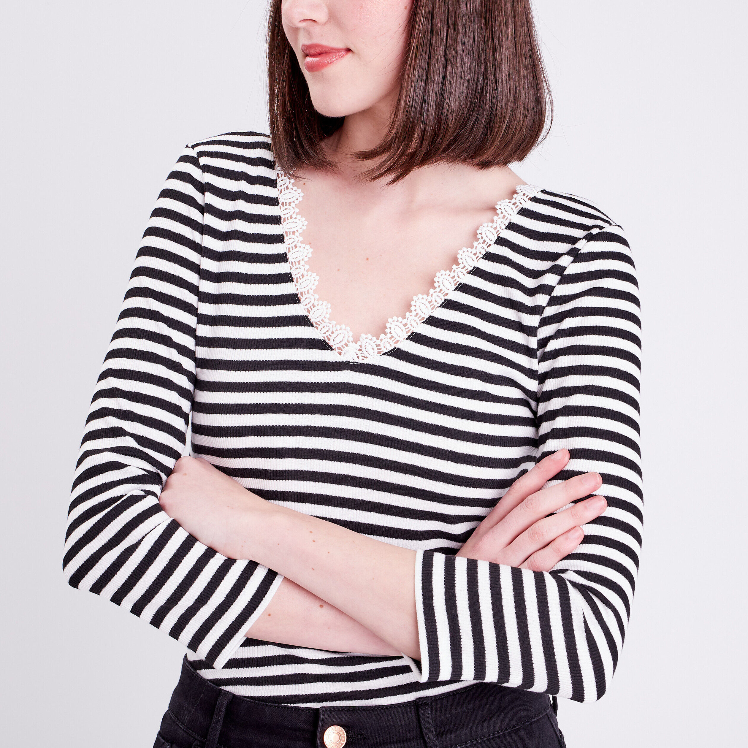 T-shirt manches 3/4 beige femme | Cache Cache