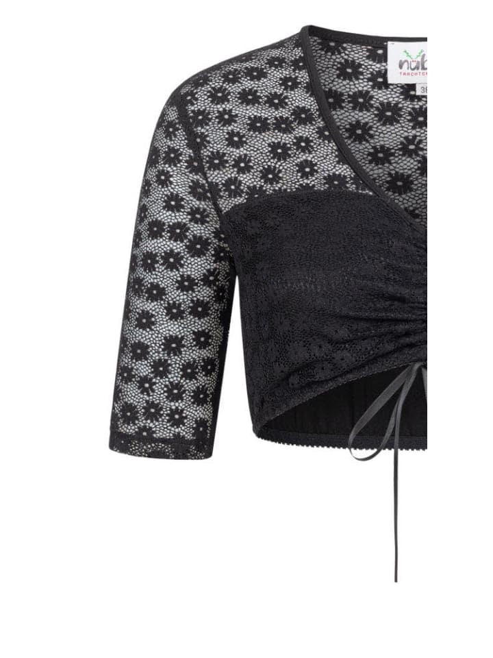 Nübler Dirndlbluse kurzarm Moni in Schwarz günstig kaufen