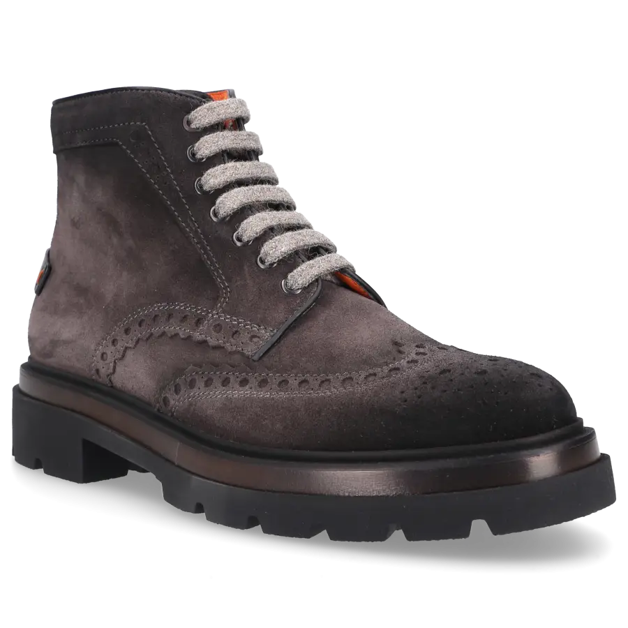 Santoni - Stiefeletten 17684 Veloursleder - grau