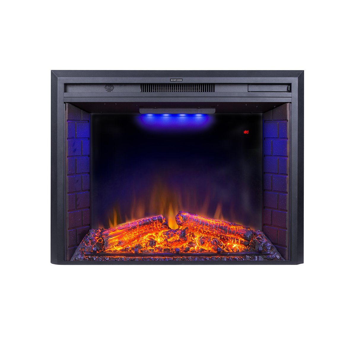 Kaminlicht Elektrokamin Zhora 33 Elektrokamin Wandkamin elektrisch mit Heizung, Einbaukamin, Elektrischer Kamin mit Fernbedienung, Timer, 3D Flammenspiel, LED Feuer