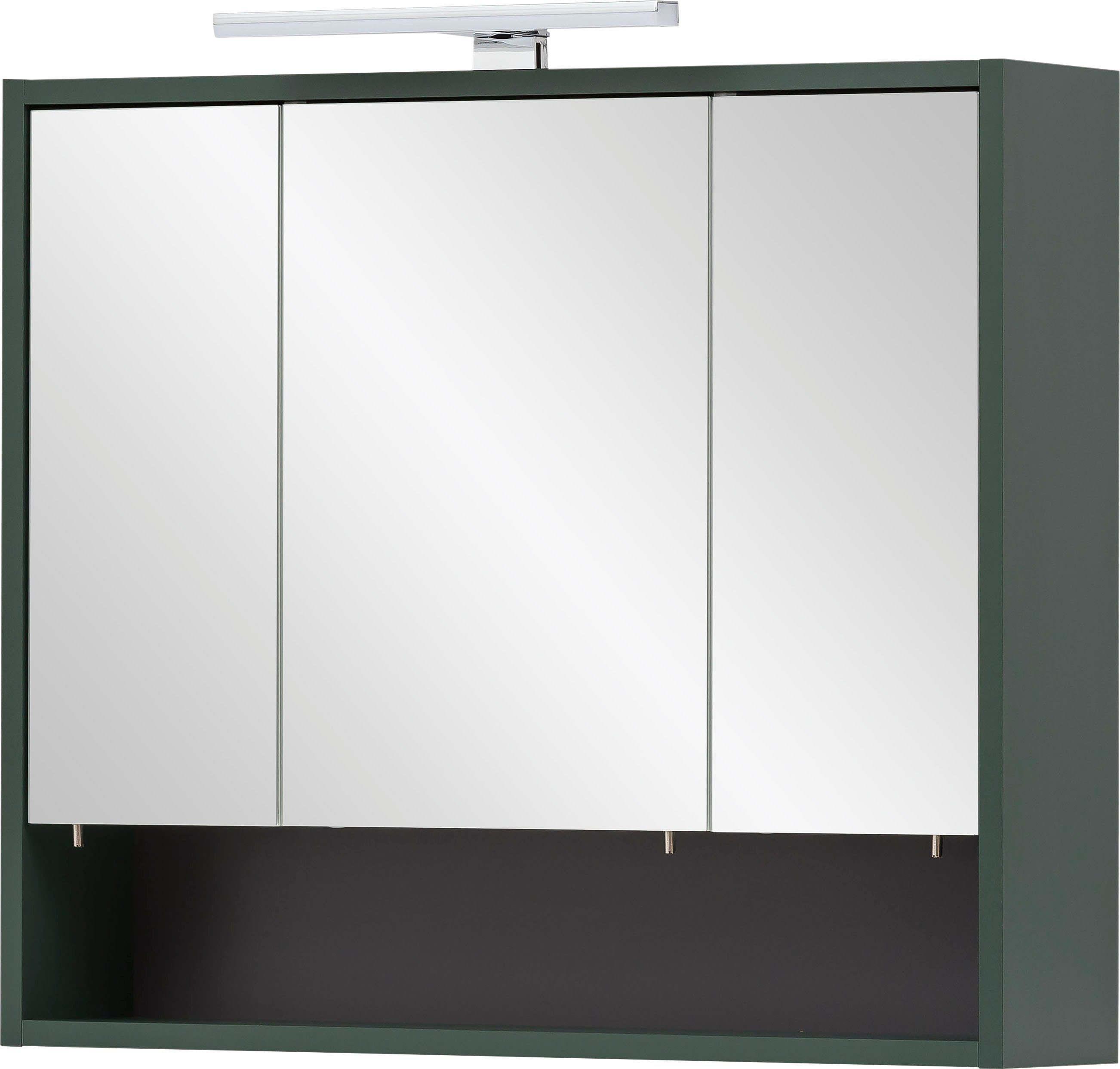 Schildmeyer Spiegelschrank Kent Badmöbel. Breite 70 cm, LED-Beleuchtung und Schalter-/Steckdosenbox