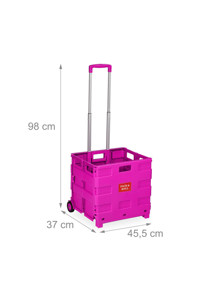 relaxdays Einkaufstrolley in Pink günstig kaufen onesize