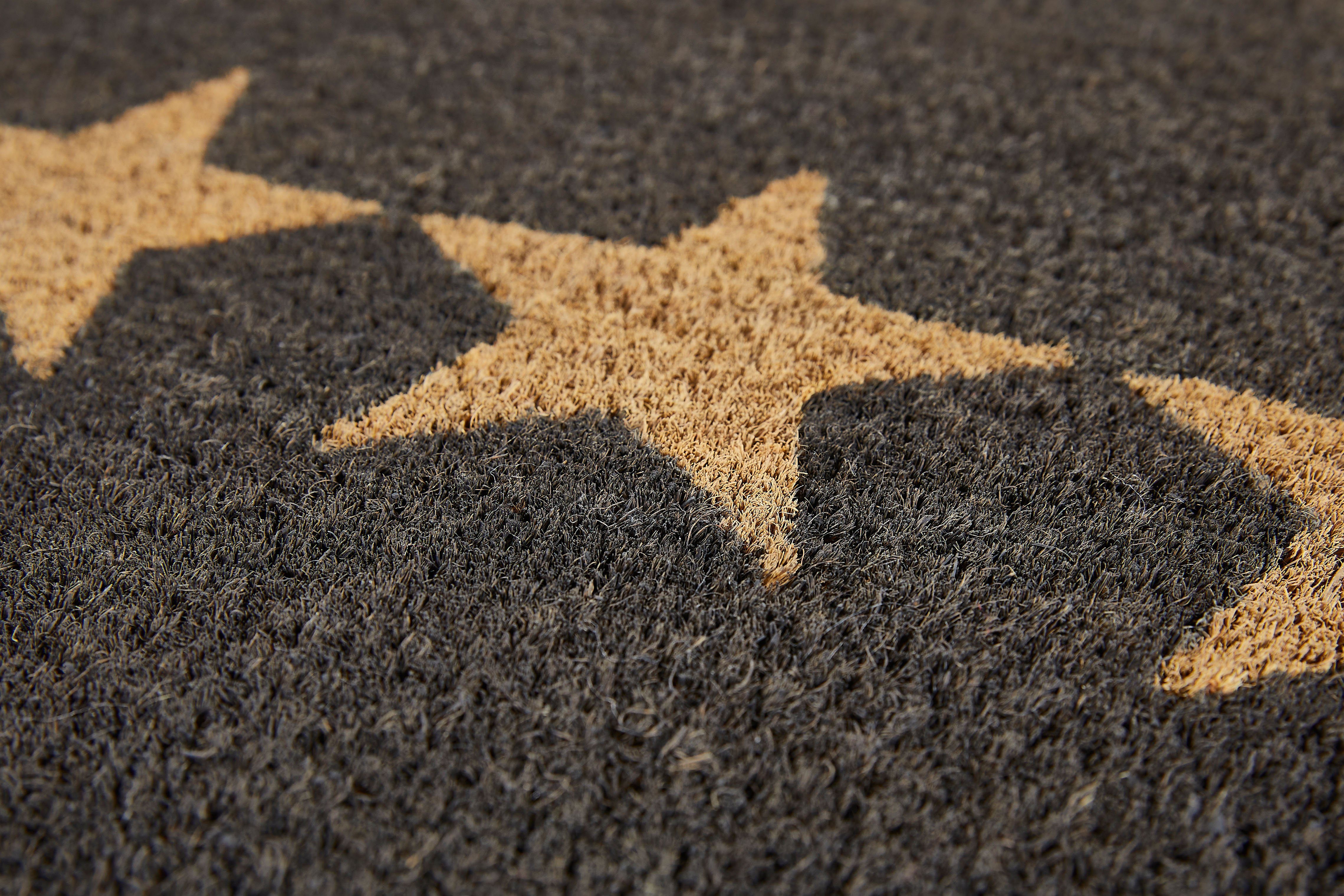 Fußmatte Kokos Star, Andiamo, rechteckig, Höhe: 15 mm, Schmutzfangmatte, Motiv Sterne, In- und Outdoor geeignet