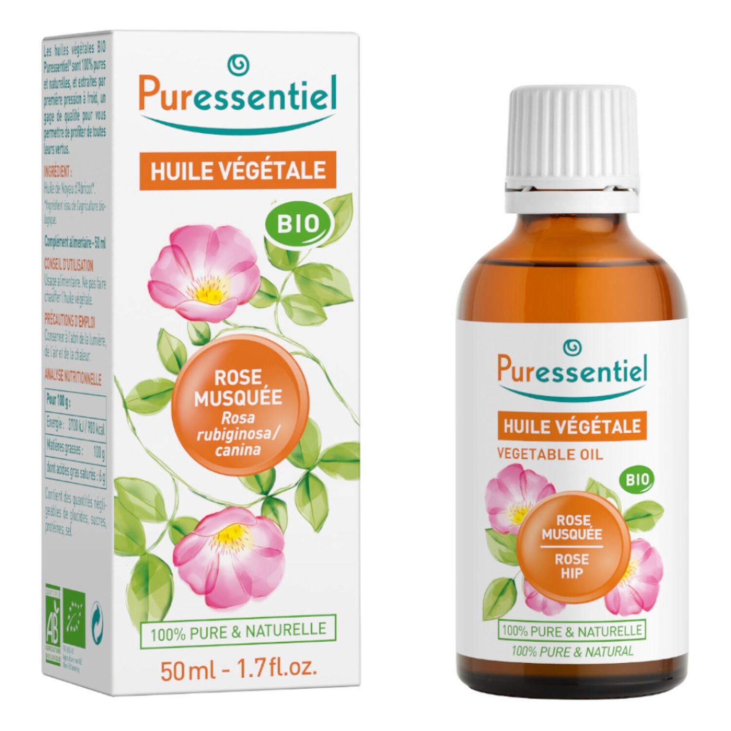 Puressentiel Huile Végétale BIO Rose Musquée 50 ml