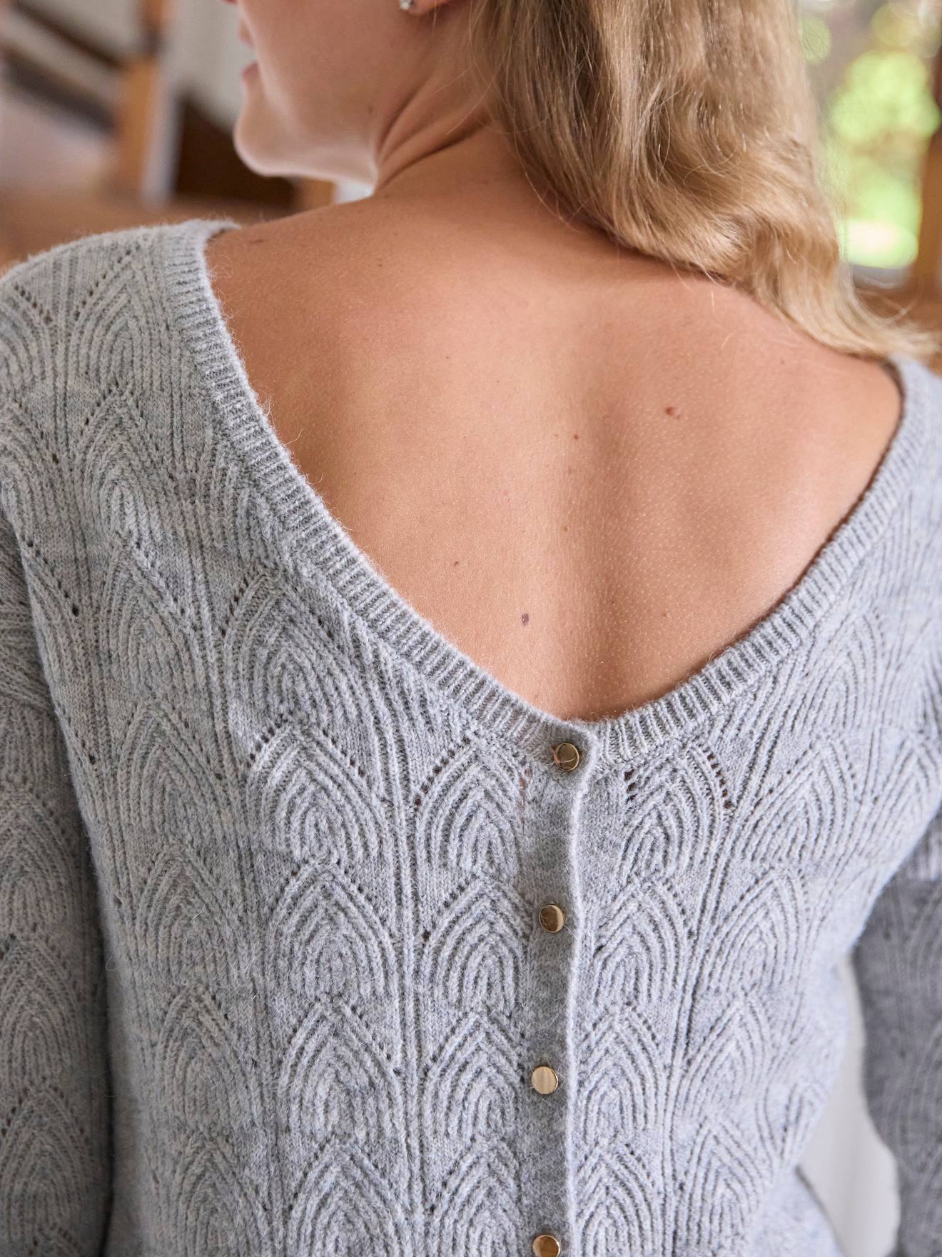 Vertbaudet Wende-Pullover, Schwangerschaft & Stillzeit - blau