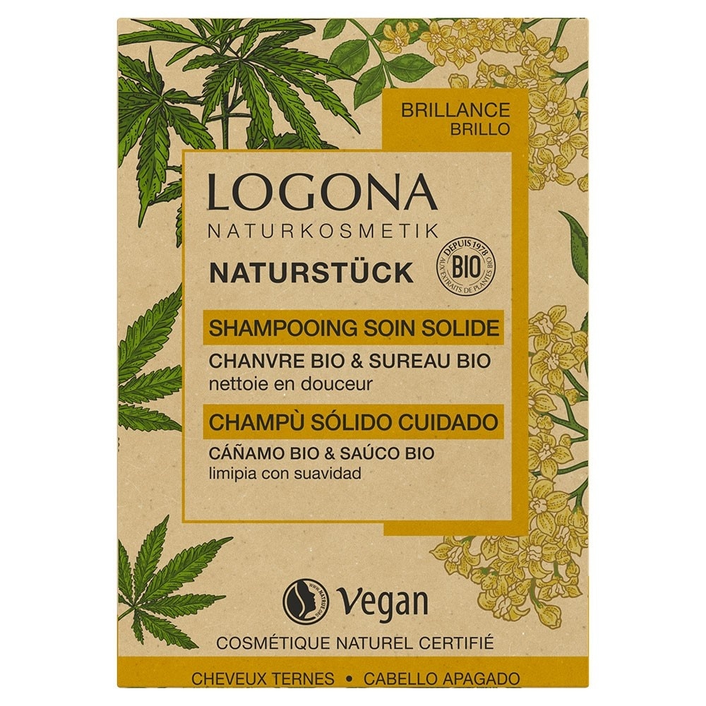 logona LOGONA Shampooing soin solide chanvre sureau 60g Shampooings