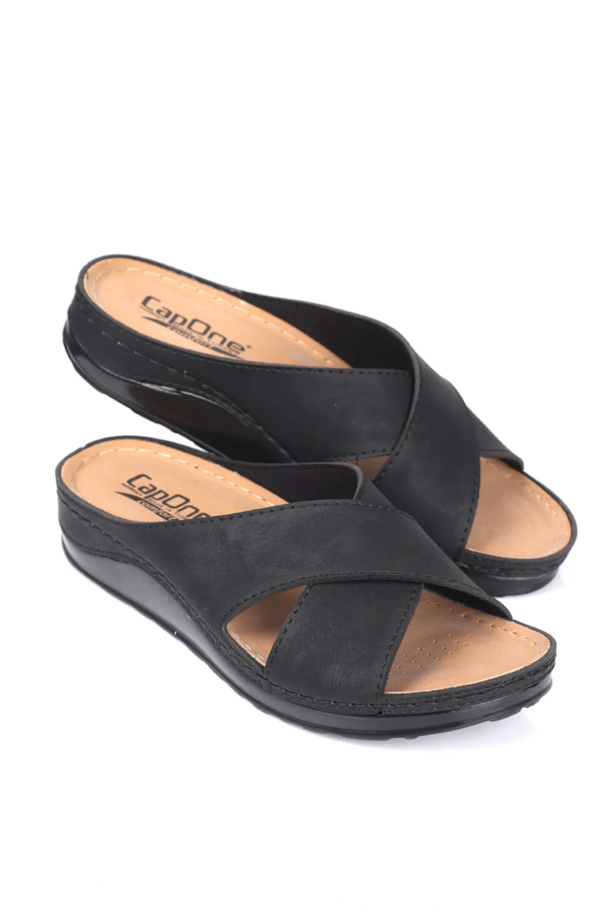 Capone Outfitters  107001 Anatomische Cross-Band-Komfort-Hausschuhe für Damen