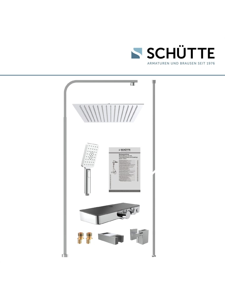 Schütte Duschset OCEAN in Chrom/Anthrazit, mit Thermostat - (L) 55 x (B) 35 x (H) 120 cm günstig kaufen onesize
