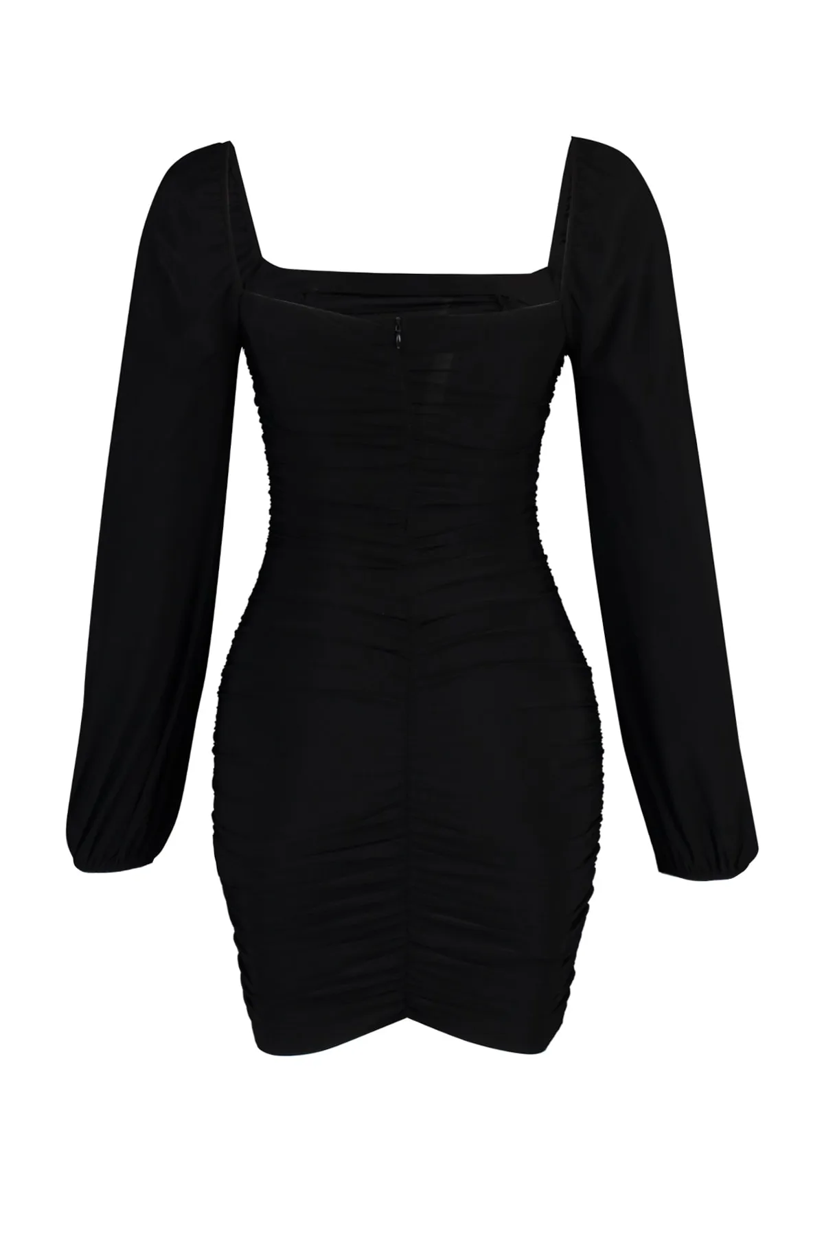 Trendyol Collection  Schwarzes, drapiertes, detailliertes Abendkleid TPRAW22EL1392