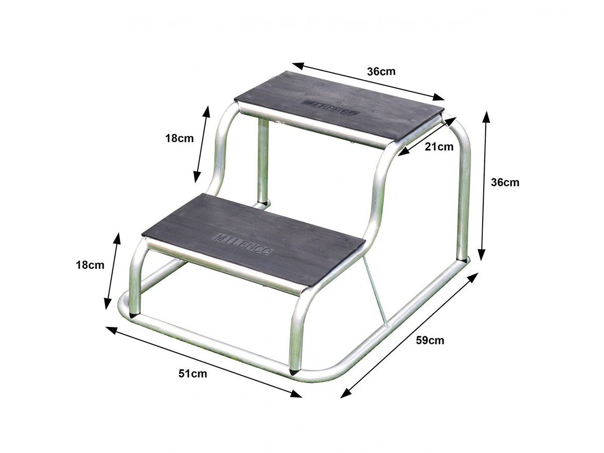 Milenco Aluminium Rubber Double Step
