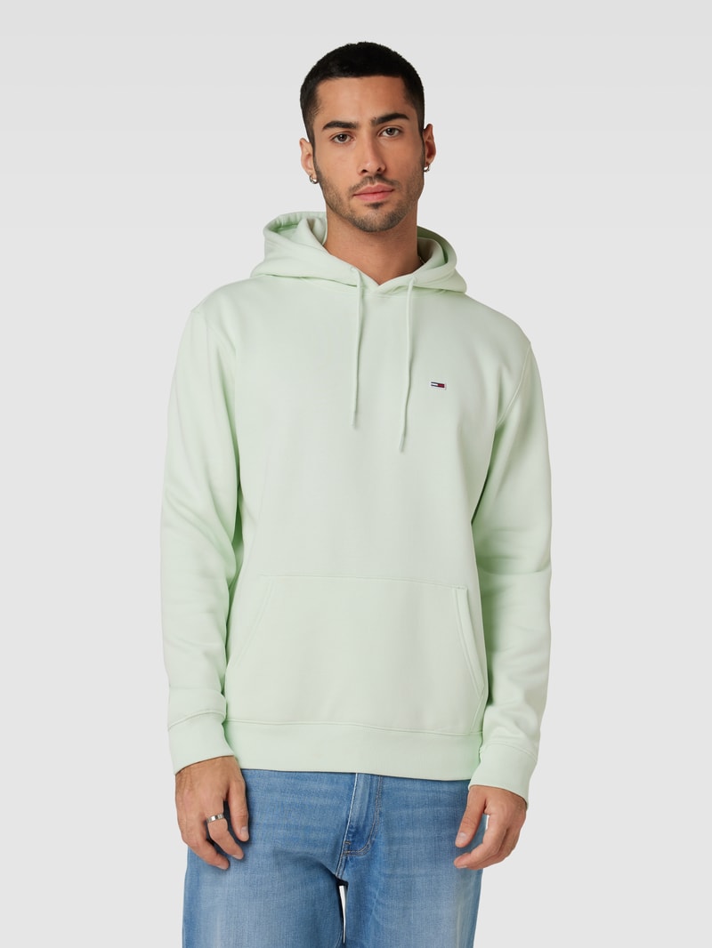 Hoodie mit Label-Stitching in mint