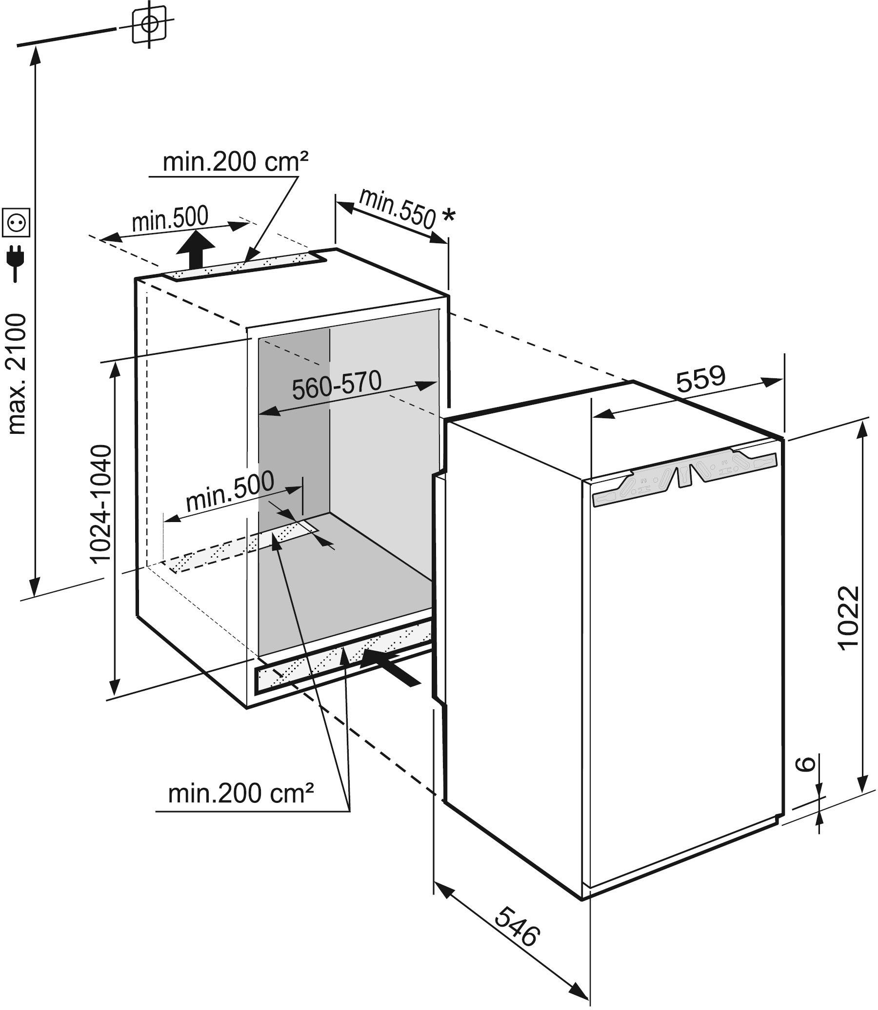 Liebherr Einbaukühlschrank IRe 4020_991585151, 102,2 cm hoch, 55,9 cm breit