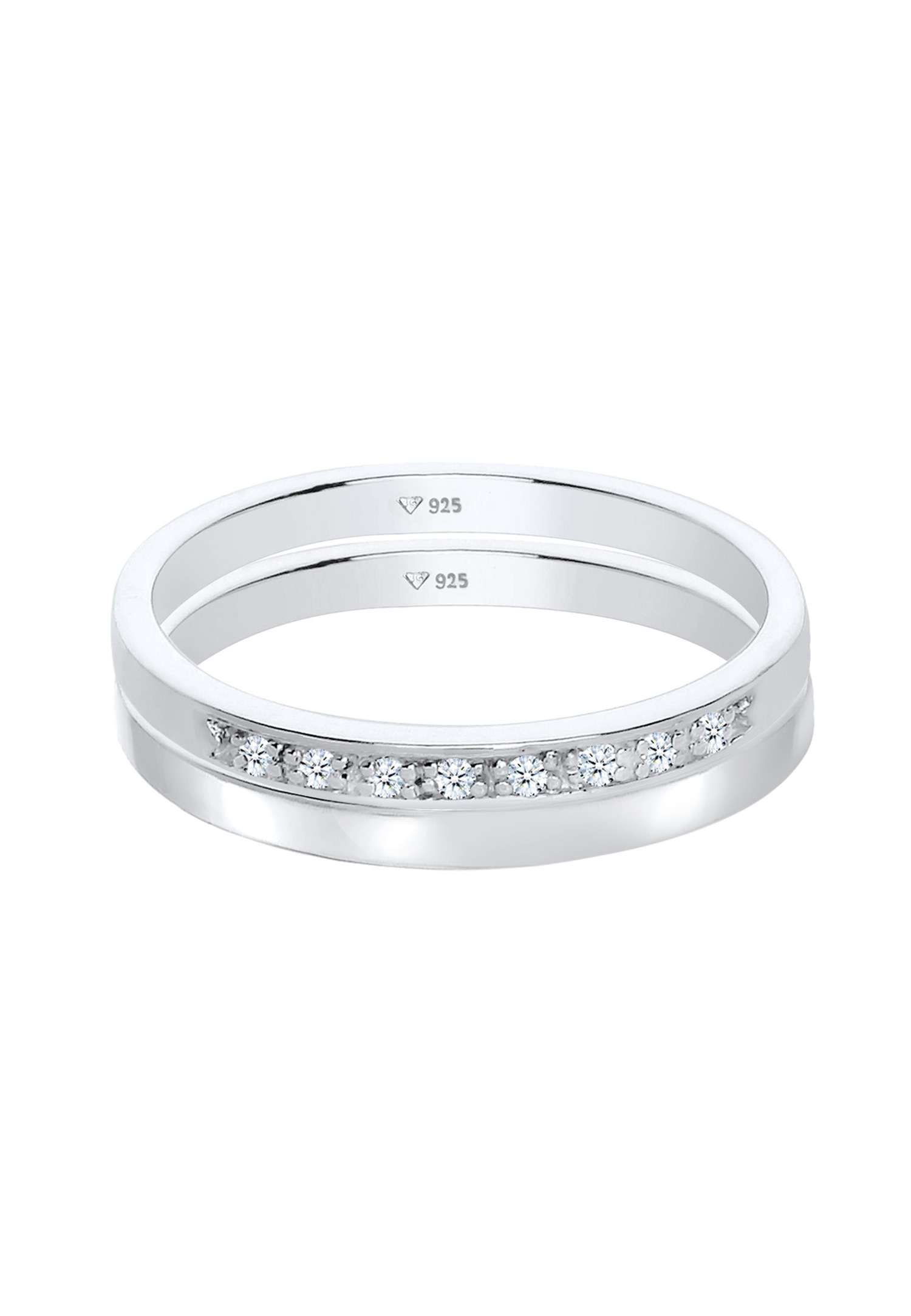 Elli DIAMONDS Ladies' ring set with diamonds (0.08 ct.) in 925 sterling silver