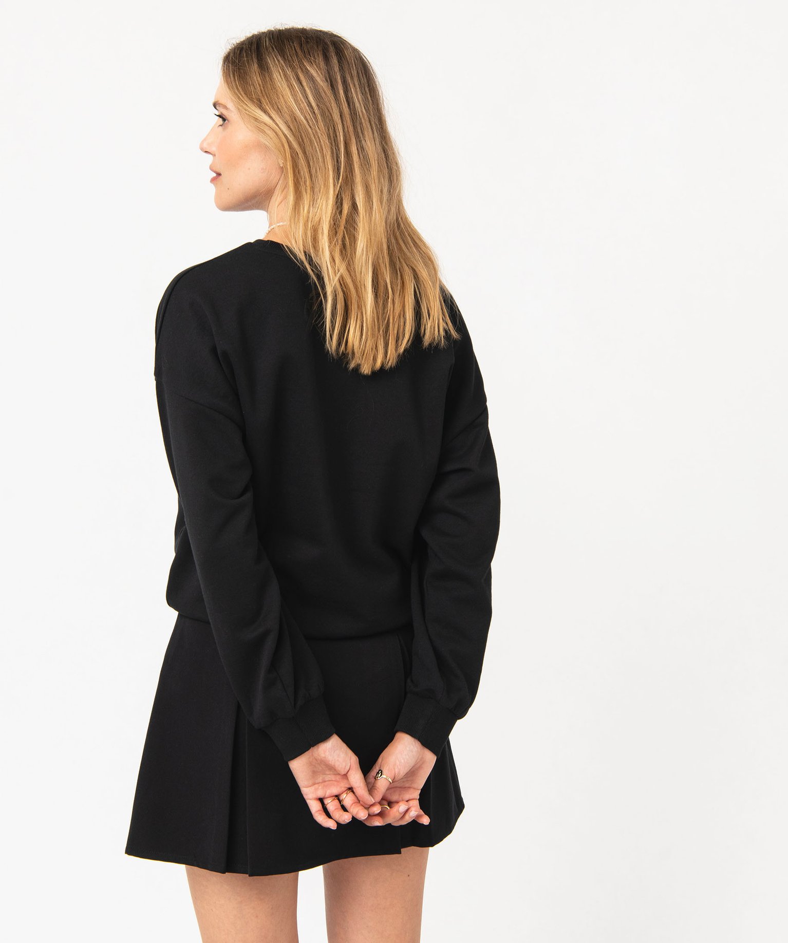 Sweat ample avec inscriptions brodées femme - Barbie noir | GEMO