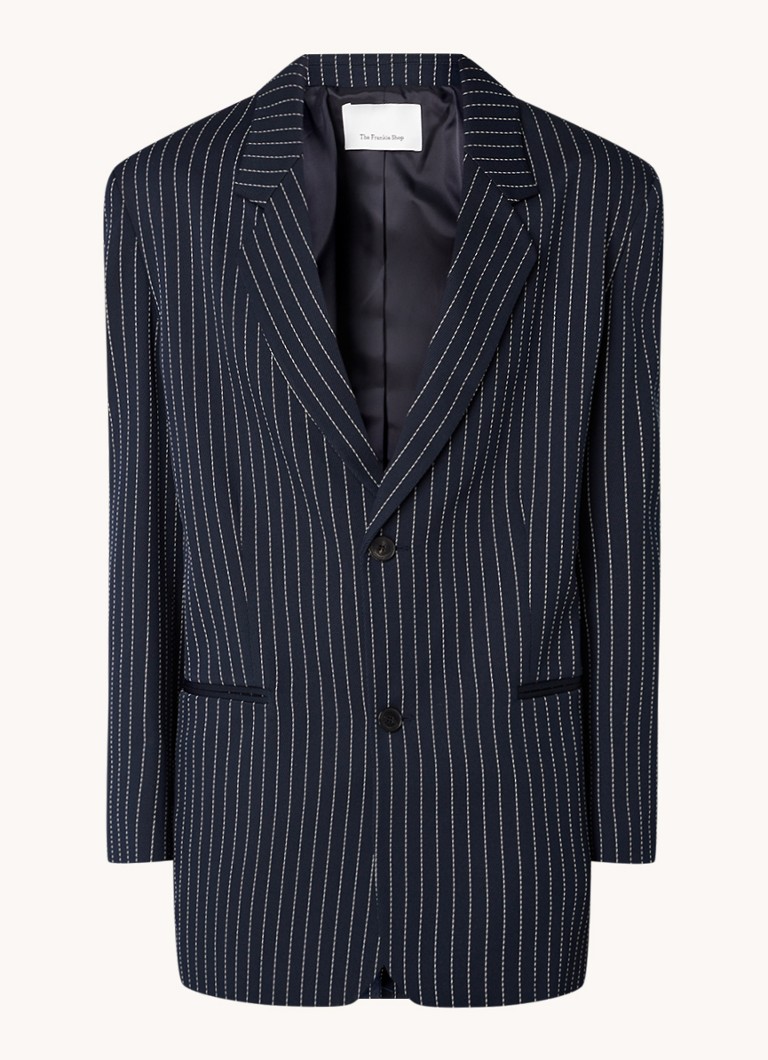 Nadměrné sako Frankie Shop Aiden ze směsi vlny s proužky
