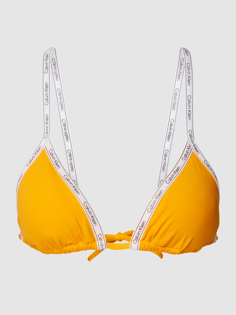 Bikini-Oberteil mit Label-Details in orange