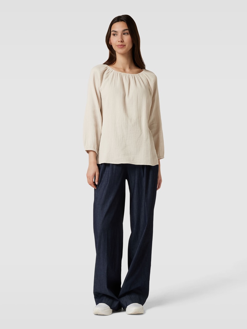 Blusenshirt mit Strukturmuster in ecru