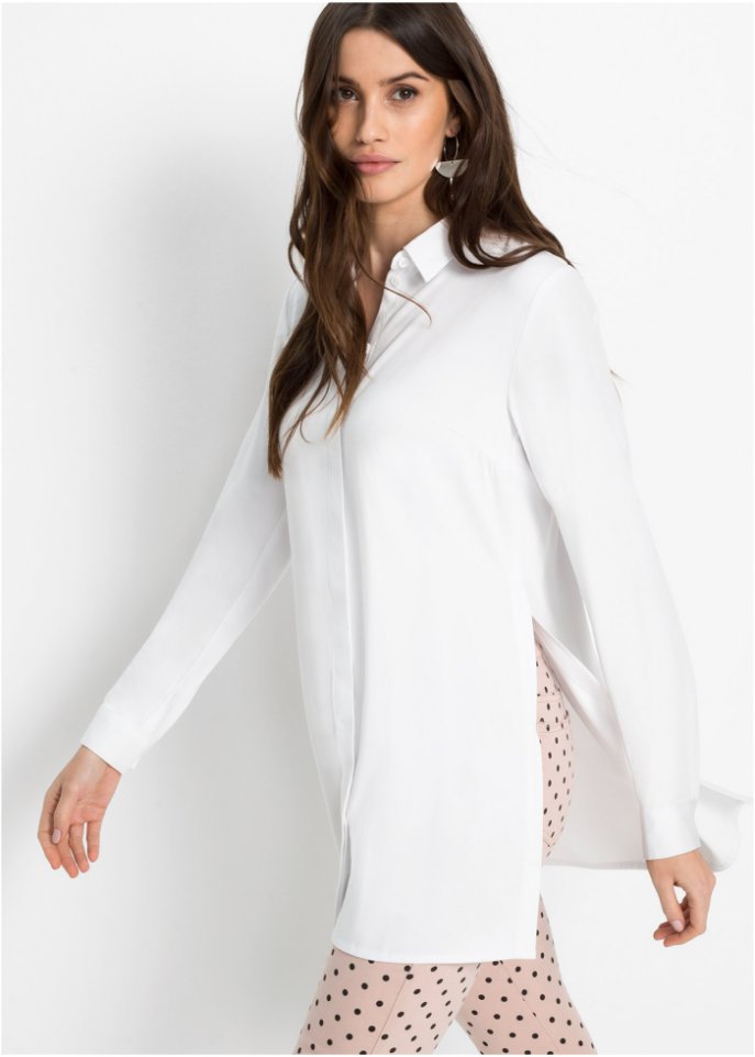 Longbluse mit Schlitz