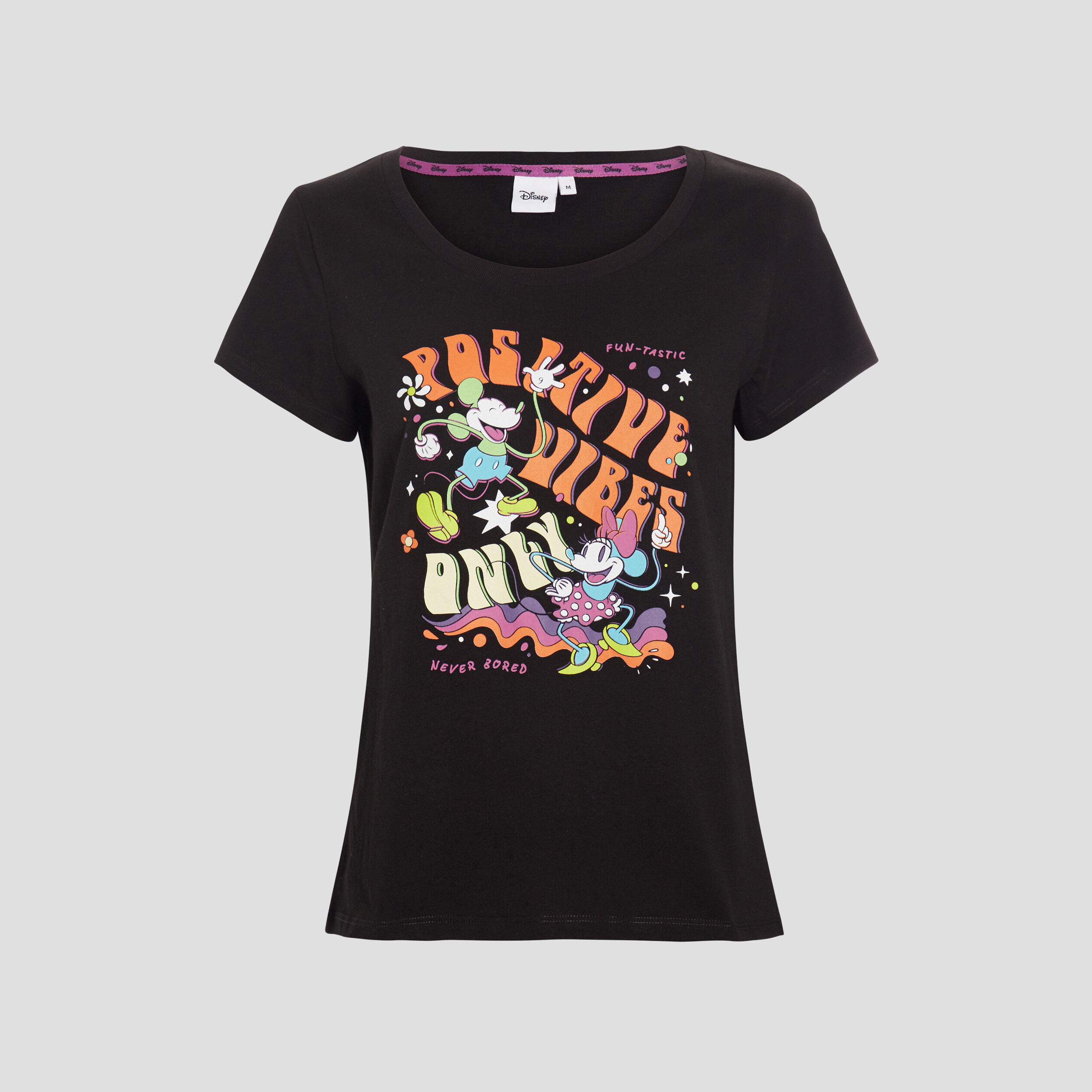 T-shirt manches courtes Mickey noir femme | La Halle