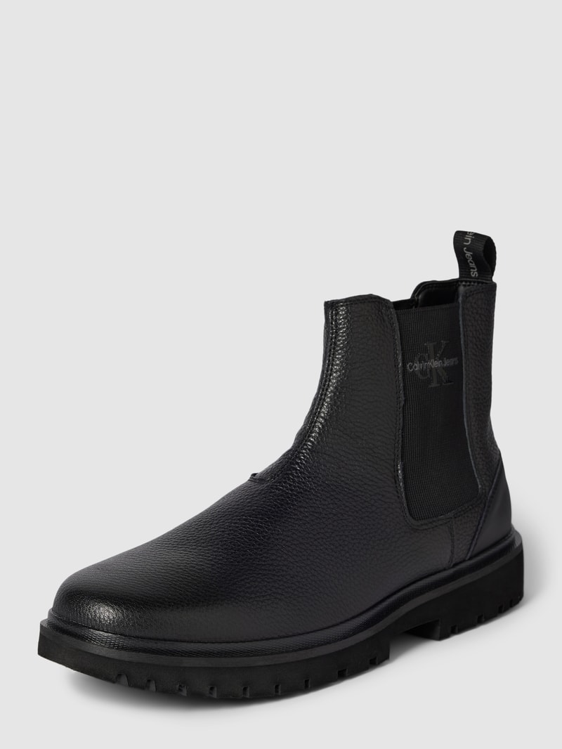 Chelsea Boots mit Logo- und Label-Schriftzug Modell 'EVA' in black