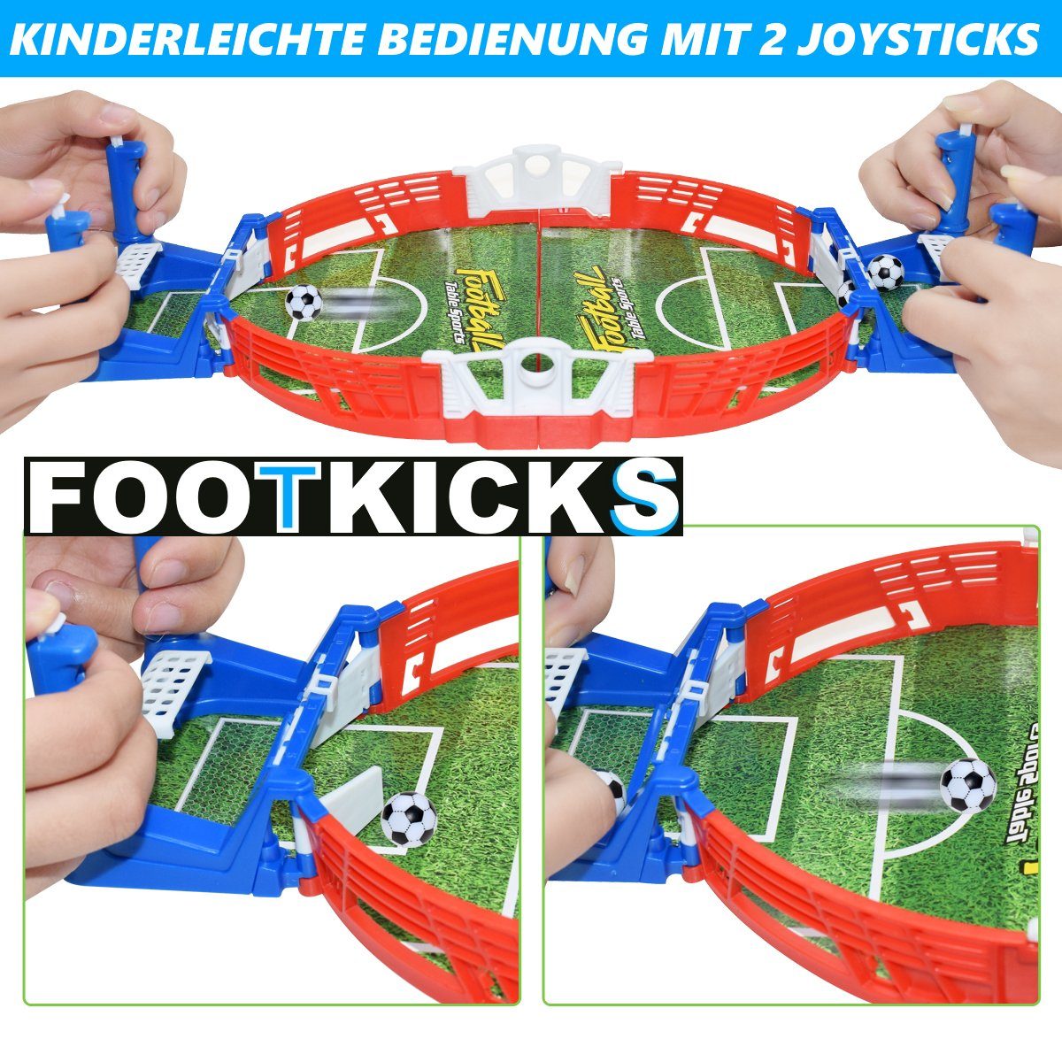 MAVURA Mini-Tischkicker FOOTKICKS Mini Fußball Tischkicker Duell Kicker Tisch Flipper, Tischfußball Fußballtisch klein