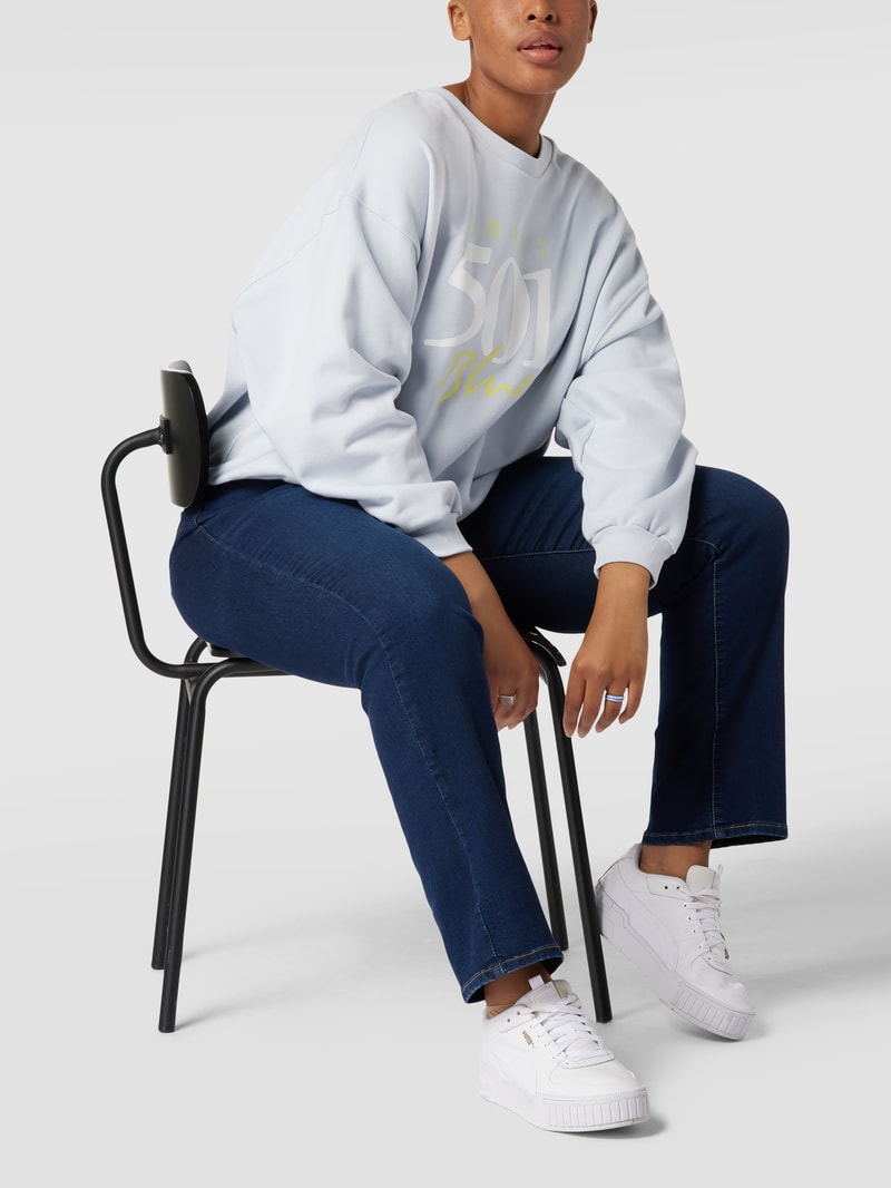 PLUS SIZE Sweatshirt mit Label-Print Modell 'Vintage' in jeans