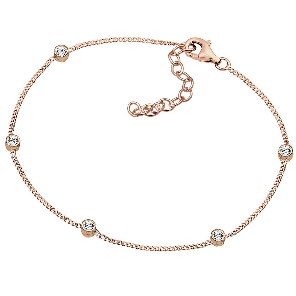 Elli Elli Bracelet Femme Basic Modern avec Cristaux en Argent Sterling 925 Bracelet