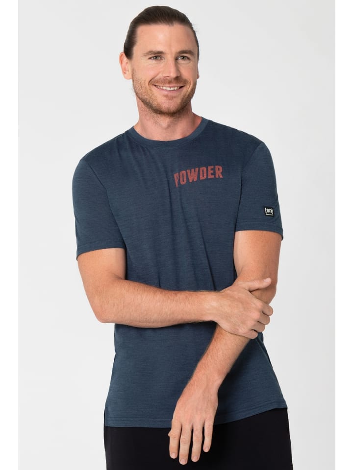 super.natural Merino T-Shirt M POWDER DAYS TEE in blau günstig kaufen S