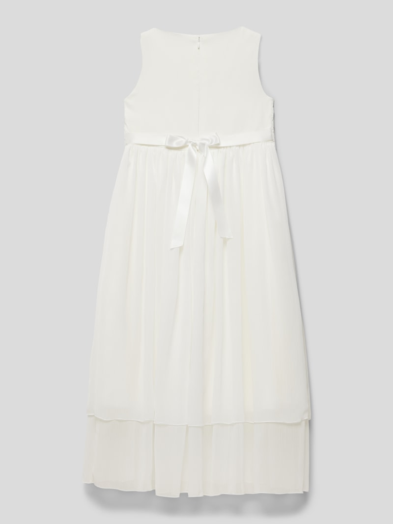 Kleid mit Spitzenbesatz in ecru