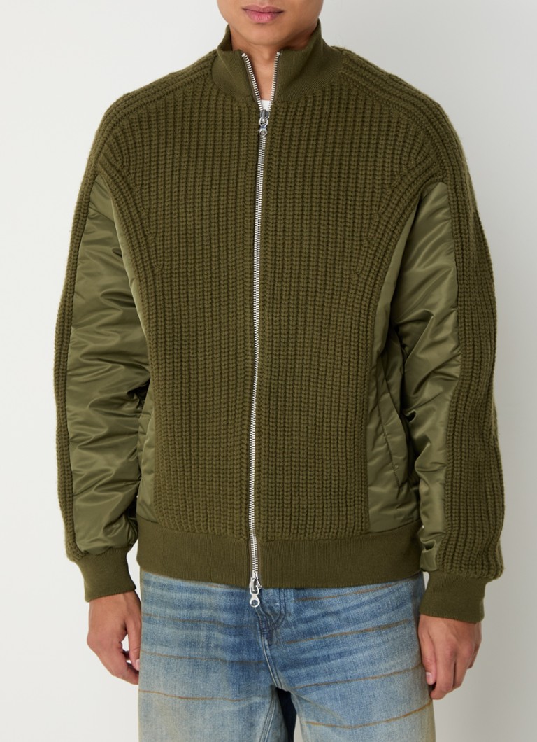 Blouson bomber Diesel K-arre en grosse maille de laine avec poches latérales