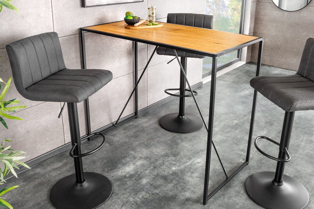 riess-ambiente Bartisch SLIM LINE 120cm natur / schwarz (Einzelartikel, 1-St), Küche · Metall · eckig · Modern Design · Industrial