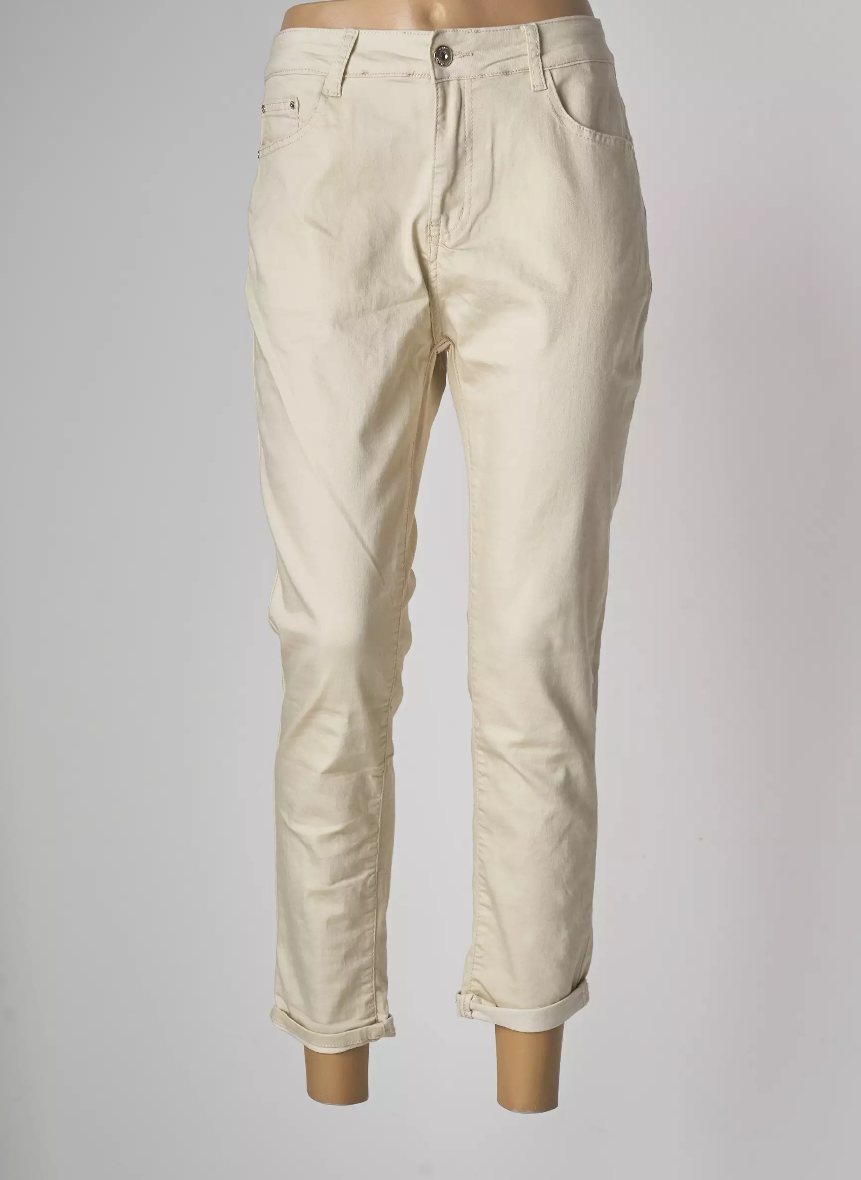 Voggo Pantalons Slim Femme couleur beige