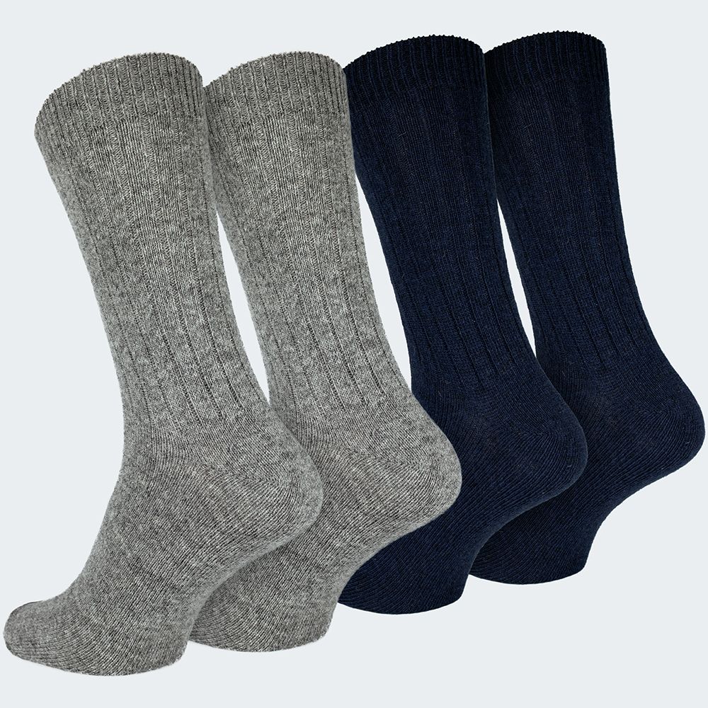 Black Snake Blue/Grey 2-pack Alpaka Schafwollsocken