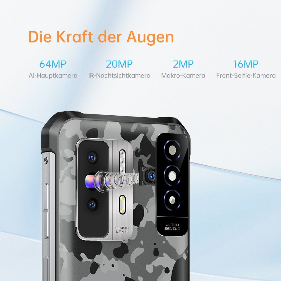 OUKITEL WP27, 4G-[Außentelefon], 12GB RAM+256GB ROM, 8500 mAh Akku, Dual-SIM Smartphone (6.8 Zoll, 24 GB Speicherplatz, 64 MP Kamera, Android 13, IP68&IP69K, Ohne Vertrag, Helio G99 120Hz Refresh Rate)