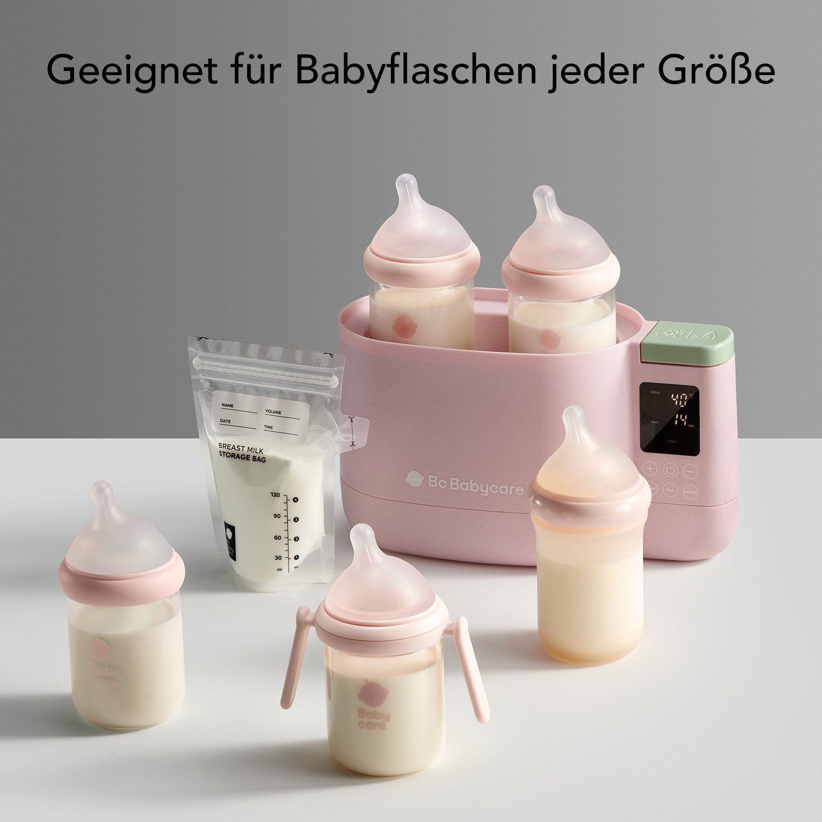BC Babycare Babyflaschenwärmer Elektrischer Milcherwärmer, 5 in 1, Gleichzeitige Erwärmung von zwei Flaschen