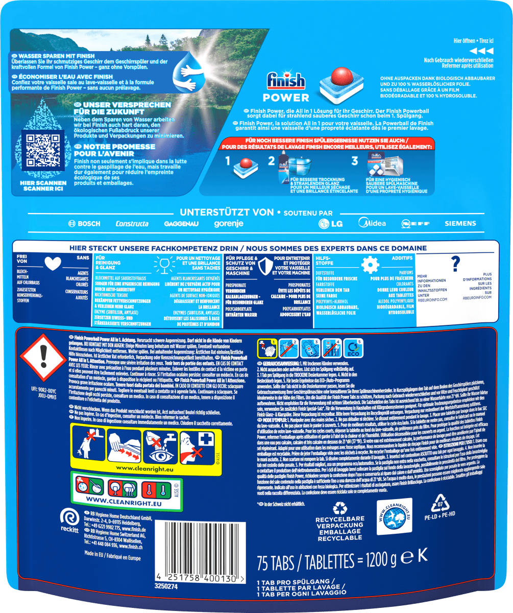 Spülmaschinen-Tabs All-in-1 Vorratspack, 75 St