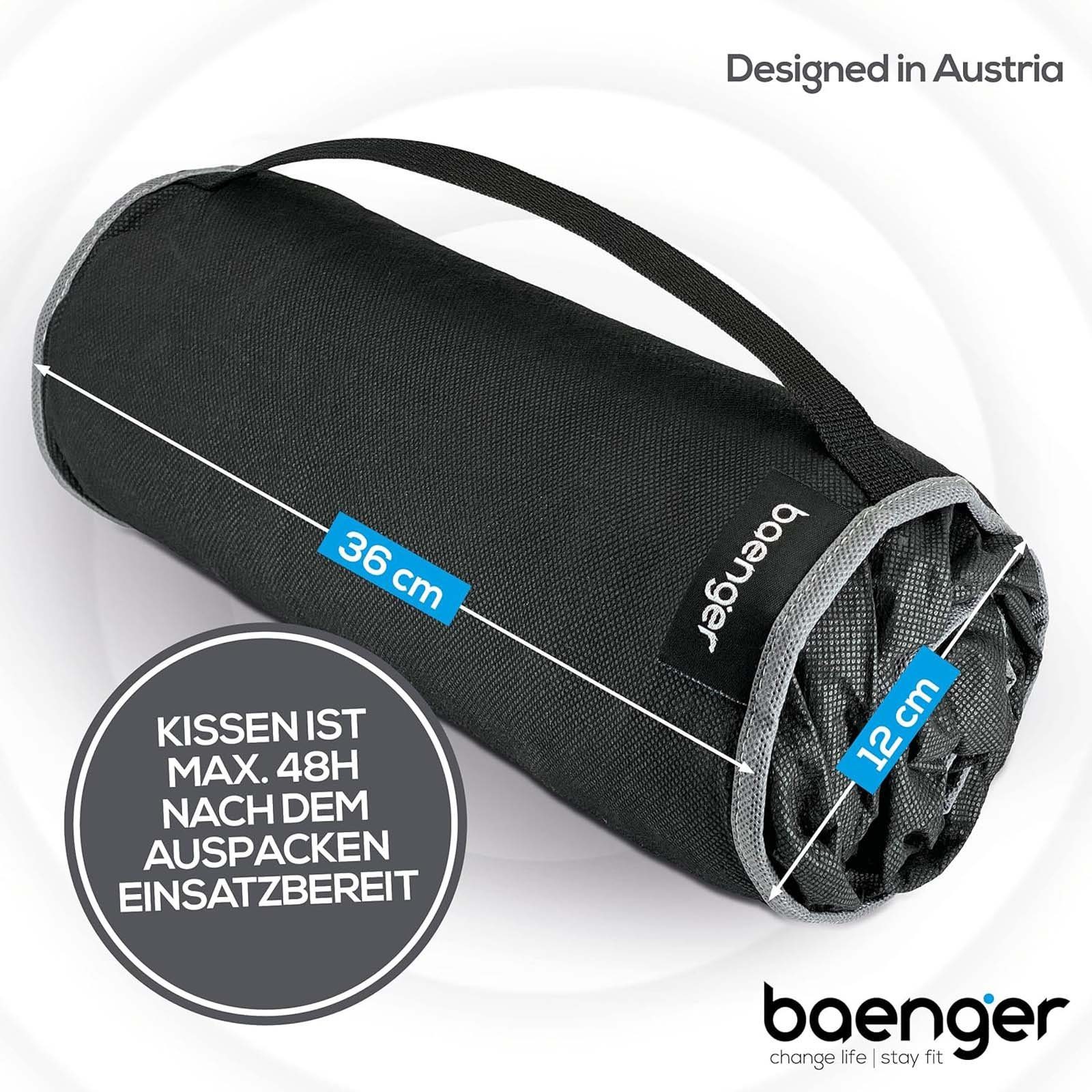 baenger Nackenkissen Ergonomisches Nacken Kissen Kopfkissen Schlafkissen Reisekissen, Memory Schaum 50 x 30 cm inkl. Bezug und Tragetasche