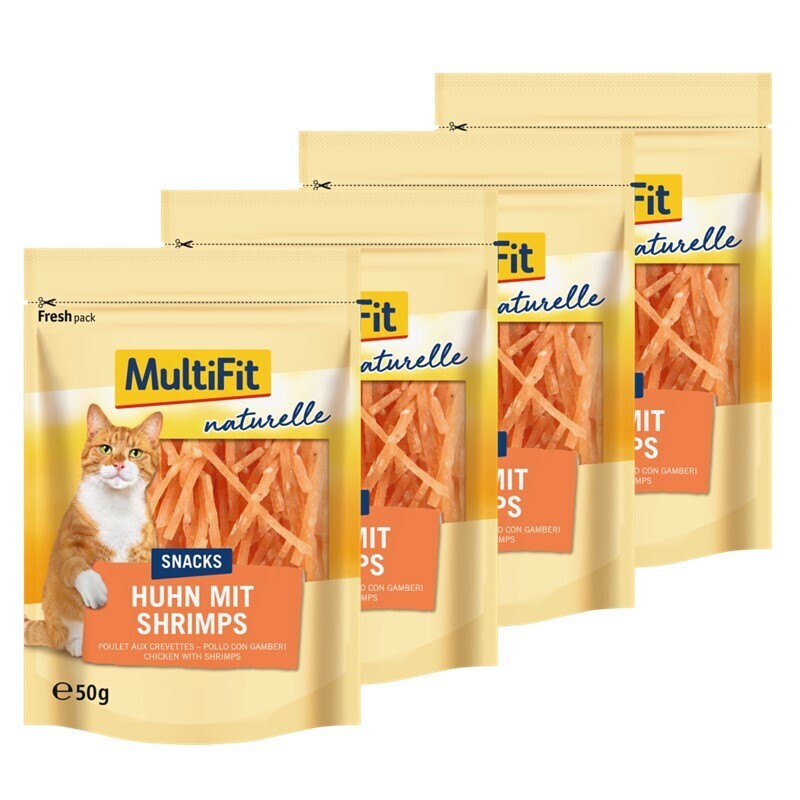 MultiFit Snacks MultiFit Naturelle Huhn mit Shrimps 4x50g