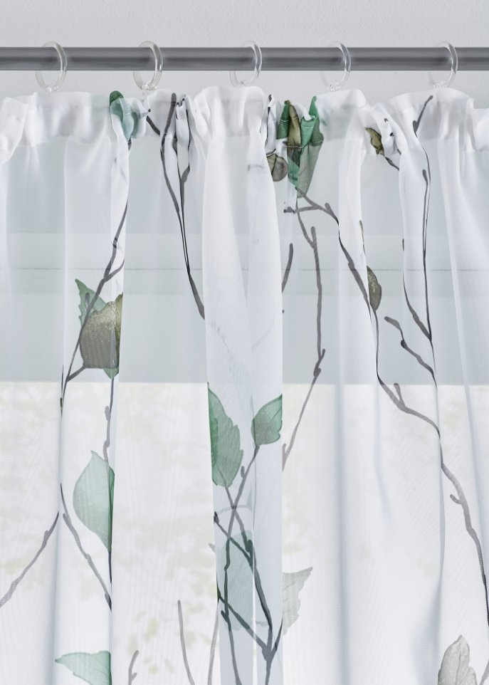 Gardine mit Blumenmuster(1er Pack)
